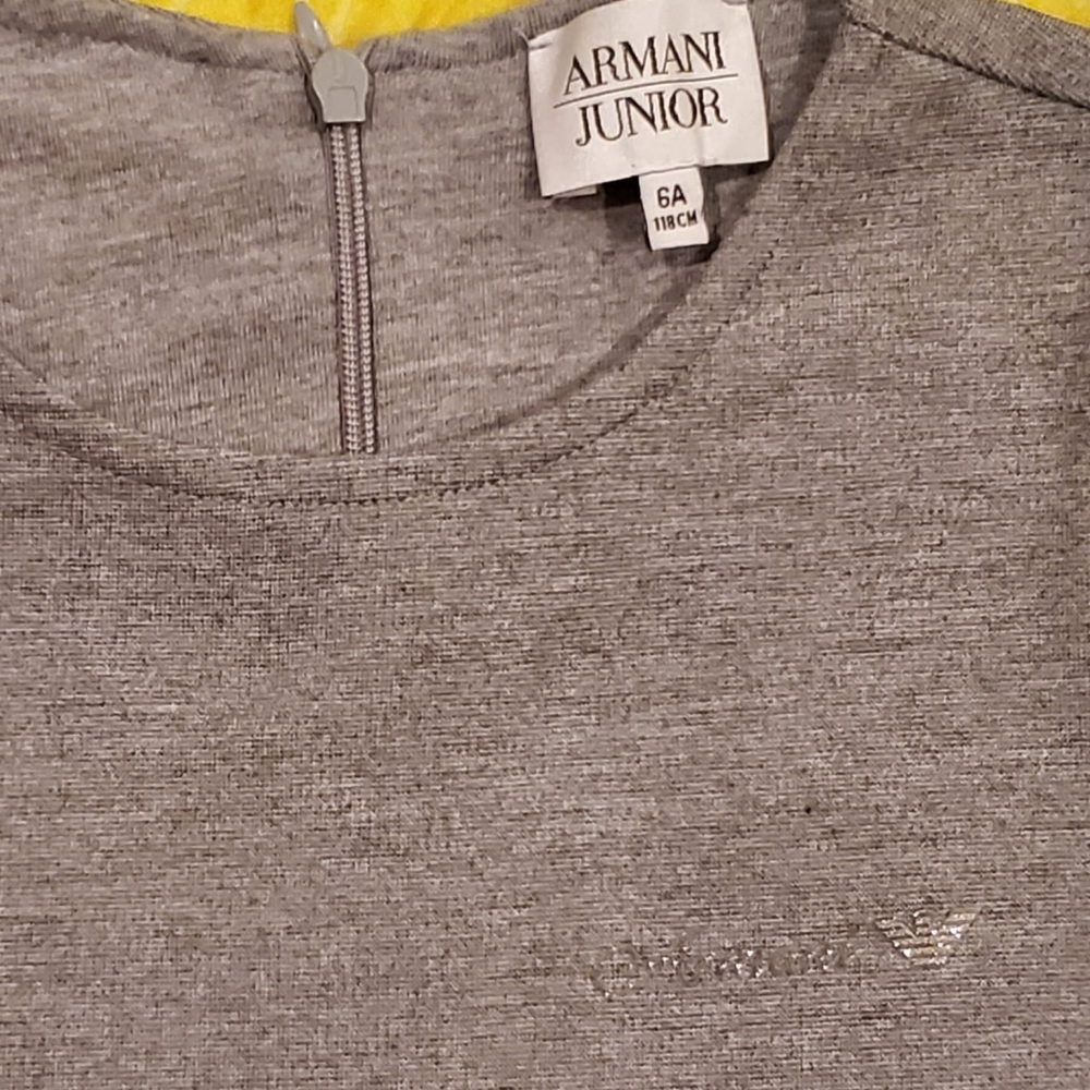 Armani Junior grey dress with sequin pockets - Picture 4 of 6
